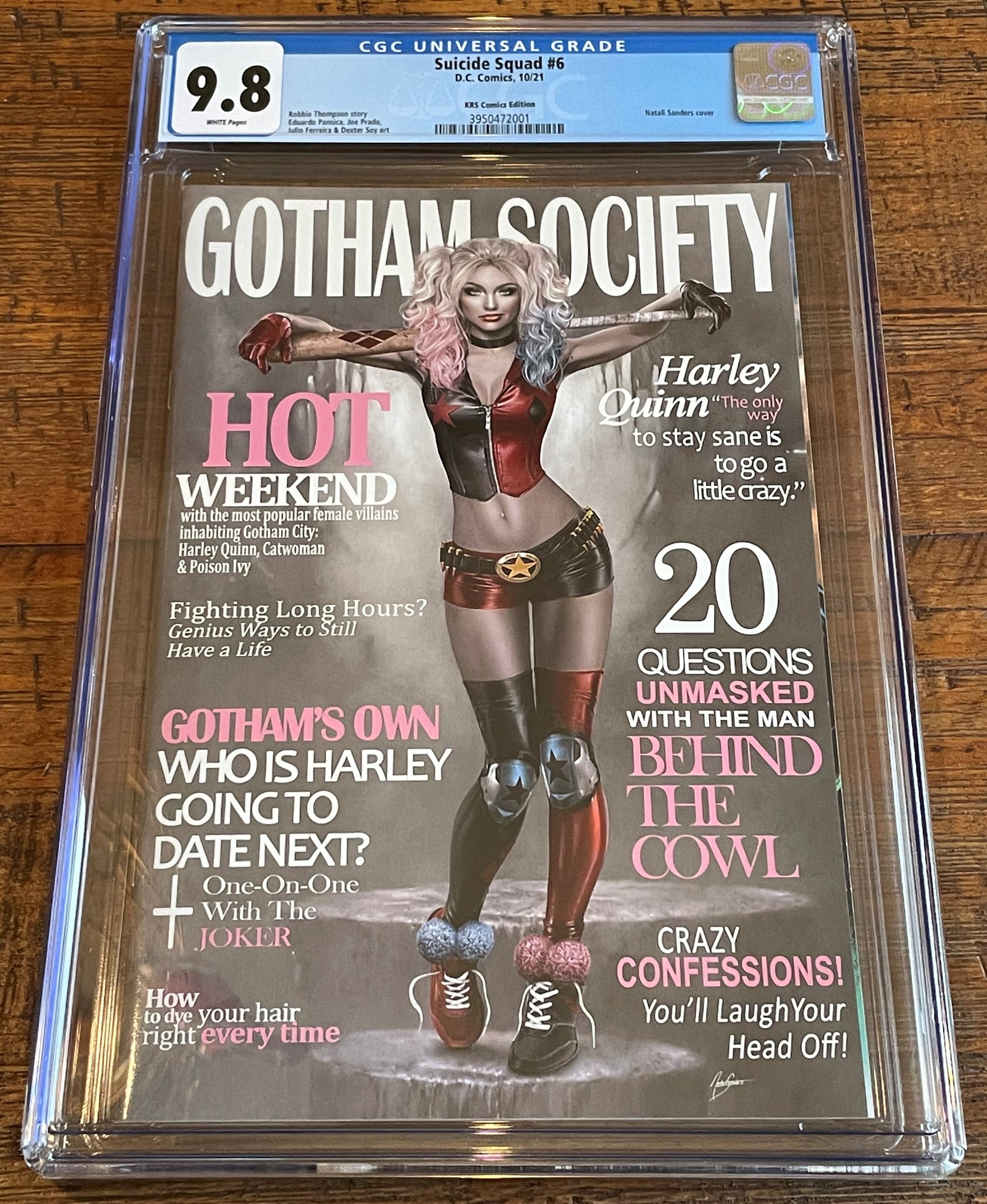 SUICIDE SQUAD #6 CGC 9.8 NATALI SANDERS HARLEY QUINN MAG TRADE DRESS VARIANT-A