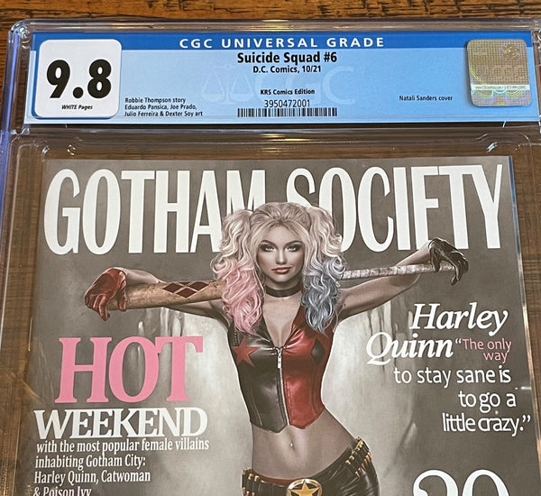 SUICIDE SQUAD #6 CGC 9.8 NATALI SANDERS HARLEY QUINN MAG TRADE DRESS VARIANT-A