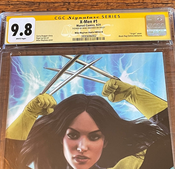 X-MEN #1 CGC SS 9.8 MIKE MAYHEW SIGNED X-23 UNMASKED VIRGIN VARIANT-B 2021