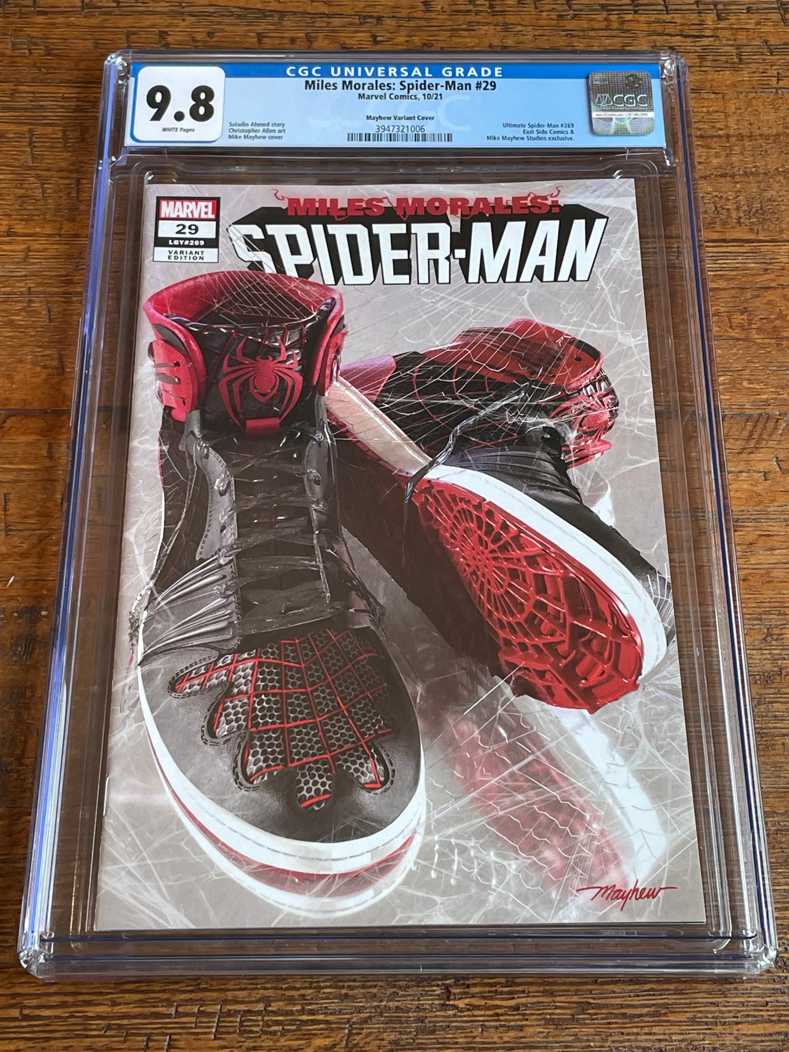 MILES MORALES: SPIDER-MAN #29 CGC 9.8 MIKE MAYHEW SNEAKER TRADE DRESS VARIANT-A