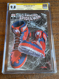 AMAZING SPIDER-MAN #75 CGC SS 9.8 MIKE MAYHEW THWIP SIGNED SKETCH SNEAKER TRADE DRESS VARIANT-A