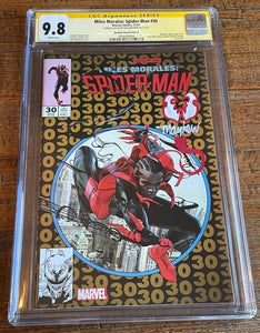 MILES MORALES: SPIDER-MAN #30 CGC SS 9.8 MIKE MAYHEW VENOM SIGNED GOLD VARIANT-B