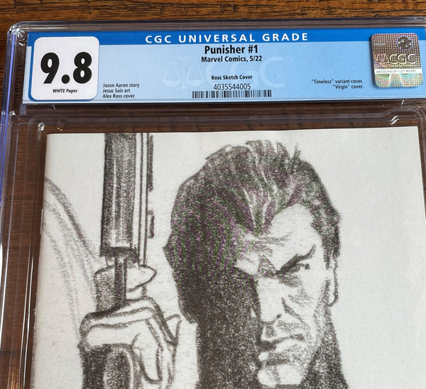 THE PUNISHER 1 CGC 9.8 ALEX ROSS 1:200 TIMELESS SKETCH INCENTIVE VARIANT