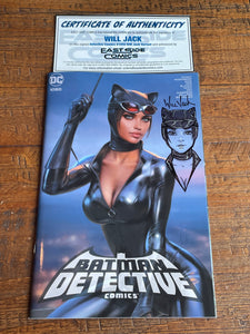 DETECTIVE COMICS #1050 WILL JACK REMARK SKETCH SIGNED COA CATWOMAN TRADE VARIANT-A