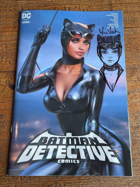 DETECTIVE COMICS #1050 WILL JACK REMARK SKETCH SIGNED COA CATWOMAN TRADE VARIANT-A