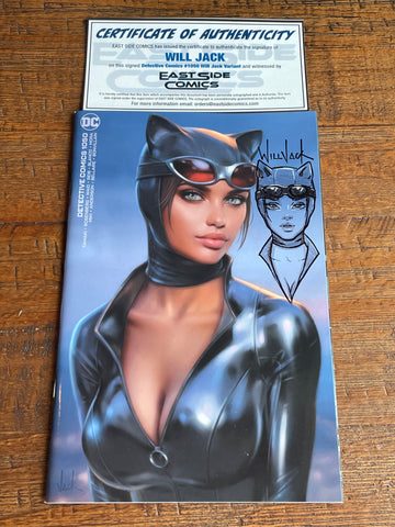 DETECTIVE COMICS #1050 WILL JACK REMARK SKETCH SIGNED COA CATWOMAN VIRGIN VARIANT-B