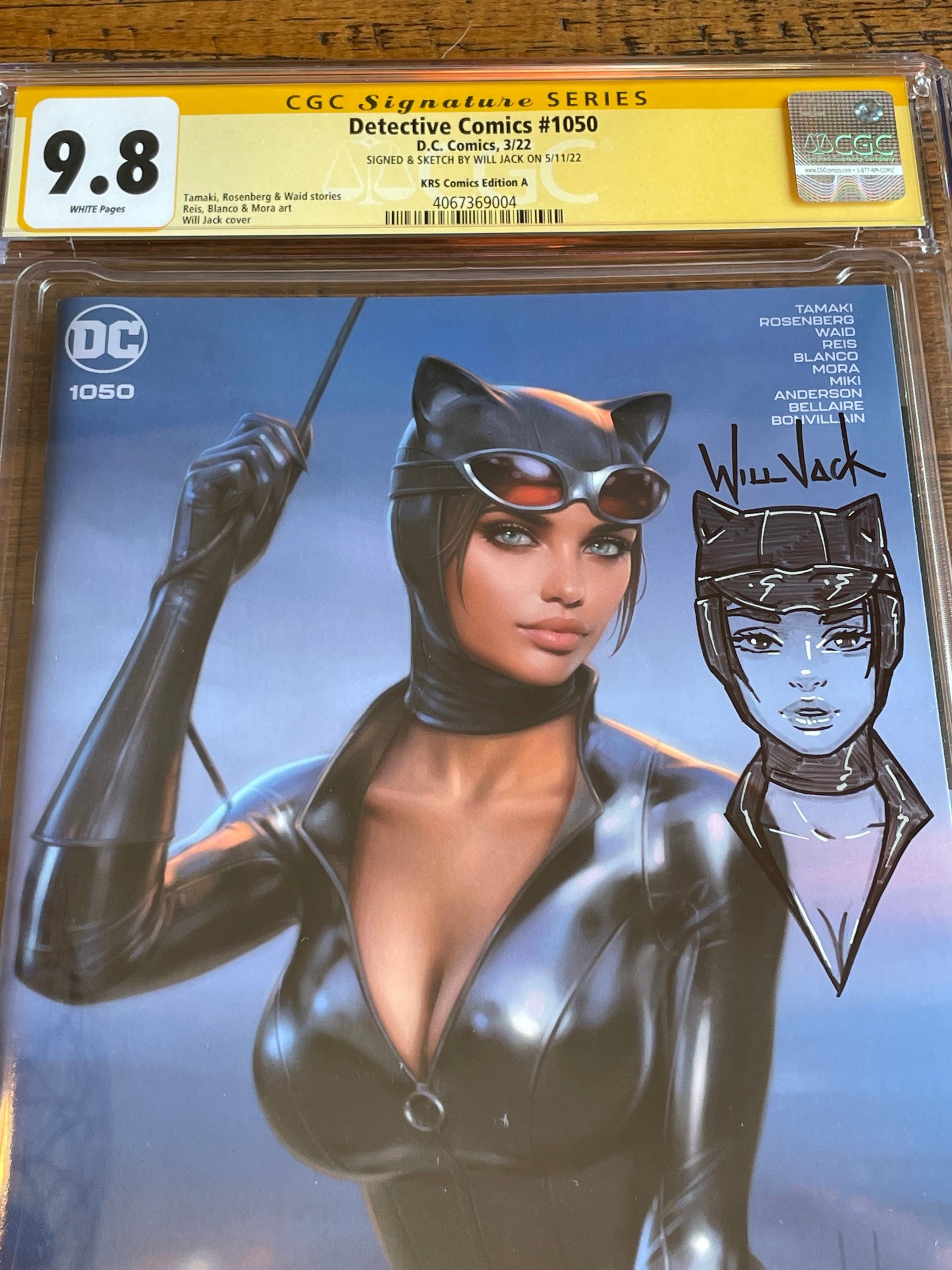 DETECTIVE COMICS #1050 CGC SS 9.8 WILL JACK REMARKED SKETCH