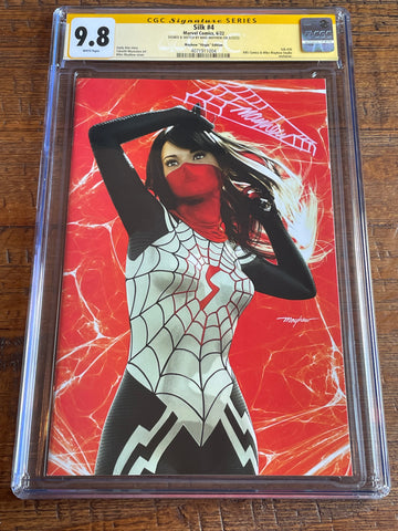 SILK #4 CGC SS 9.8 MIKE MAYHEW SIGNED SKETCH THWIP VIRGIN VARIANT-B 2022