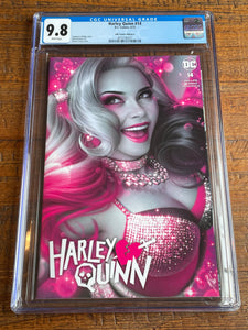 HARLEY QUINN #14 CGC 9.8 WARREN LOUW BLACK & PINK TRADE VARIANT-A