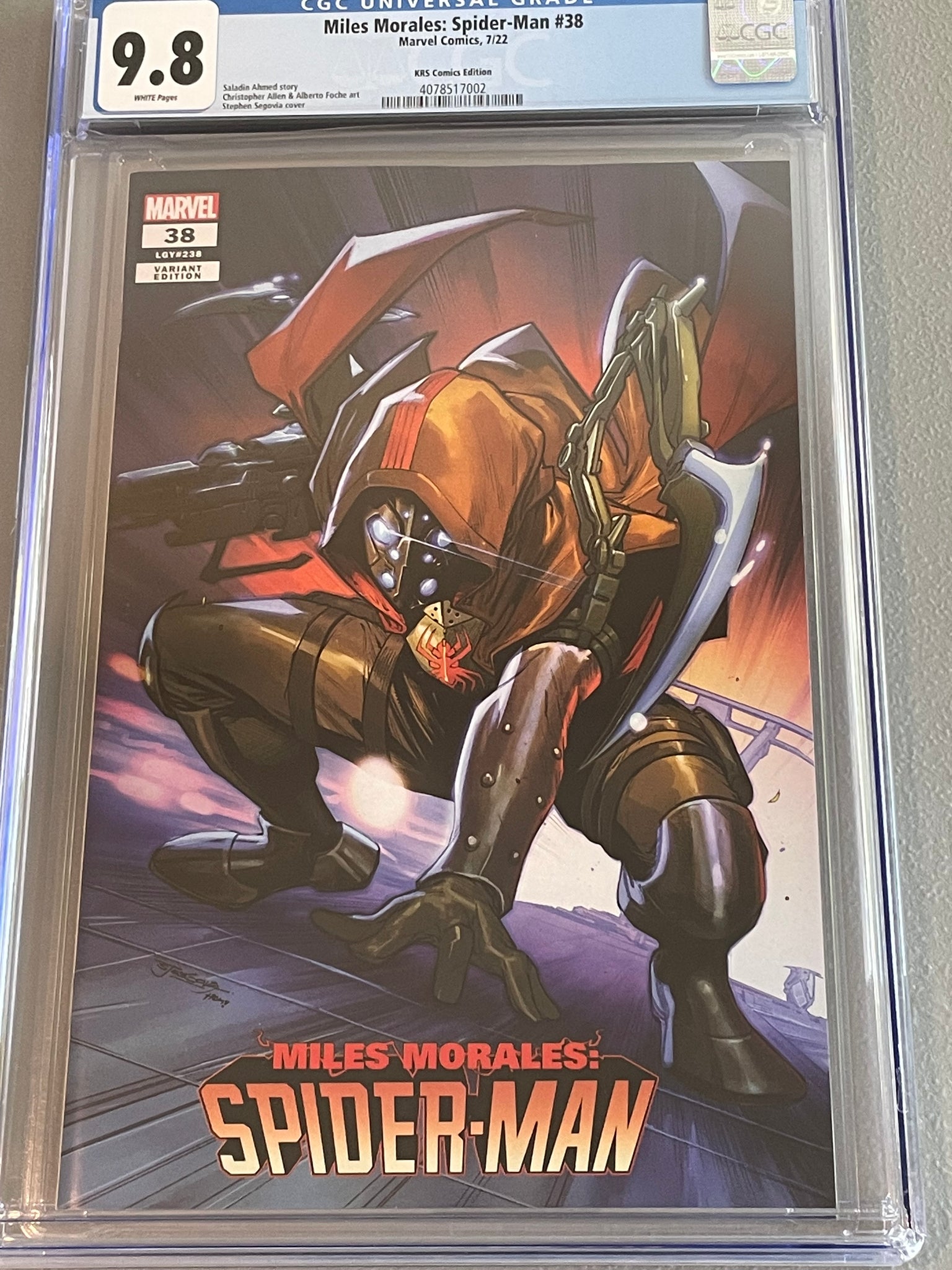 MILES MORALES: SPIDER-MAN #38 CGC 9.8 STEPHEN SEGOVIA FIRST SPIDER-SMASHER TRADE VARIANT-A