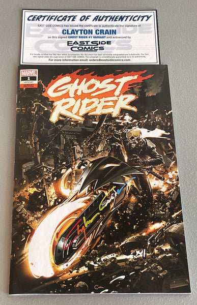 GHOST RIDER #1 CLAYTON CRAIN INFINITY SIGNED COA TRADE DRESS VARIANT-A