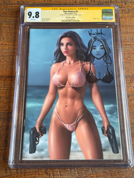 GUN HONEY #4 CGC SS 9.8 WILL JACK REMARKED SKETCH SIGNED VIRGIN EXCL VARIANT