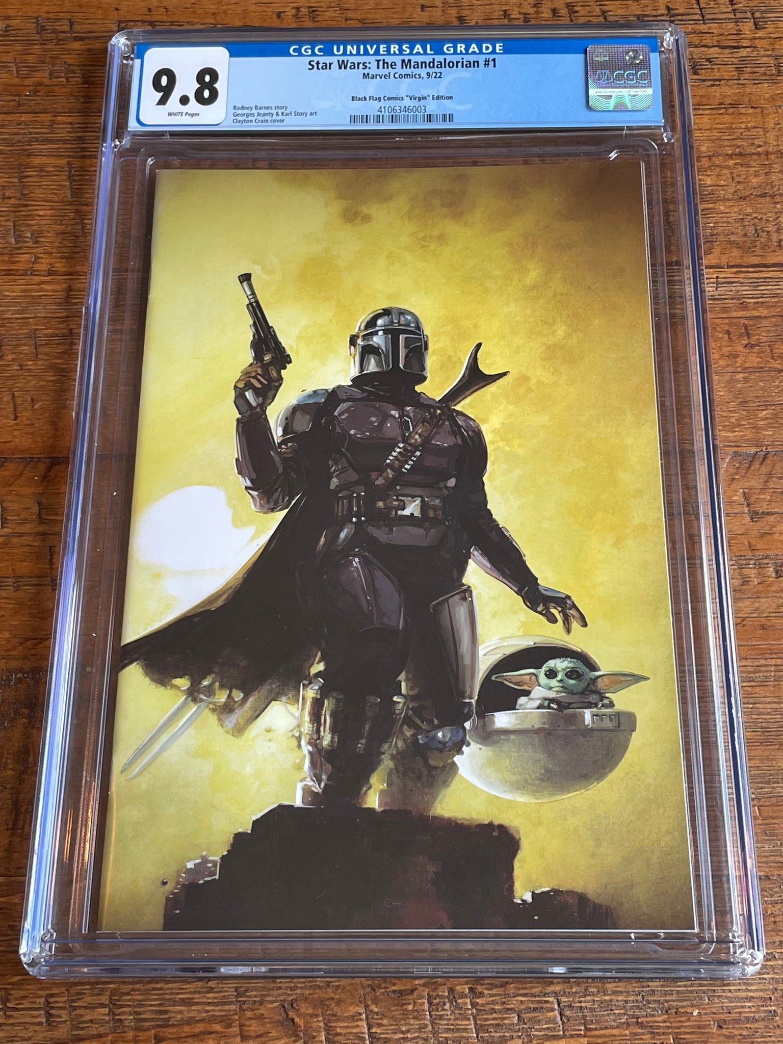 STAR WARS: THE MANDALORIAN #1 CGC 9.8 CLAYTON CRAIN VIRGIN VARIANT-B