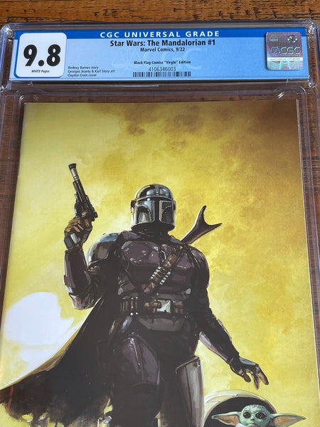 STAR WARS: THE MANDALORIAN #1 CGC 9.8 CLAYTON CRAIN VIRGIN VARIANT-B