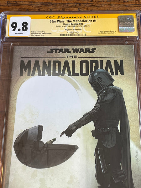STAR WARS: THE MANDALORIAN #1 CGC SS 9.8 MIKE MAYHEW SIGNED TRADE VARIANT-A