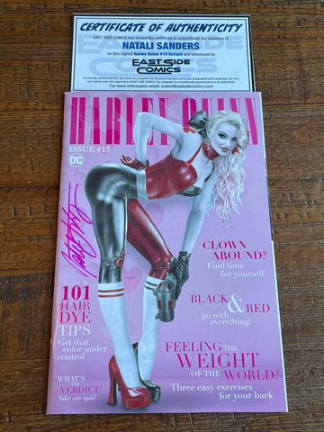 HARLEY QUINN #15 NATALI SANDERS SIGNED COA MAGAZINE TRADE VARIANT-A