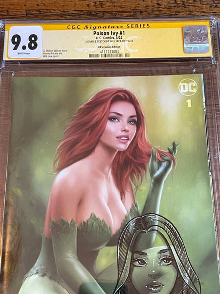 POISON IVY #1 CGC SS 9.8 WILL JACK REMARKED SKETCH SIGNED TRADE VARIANT-A