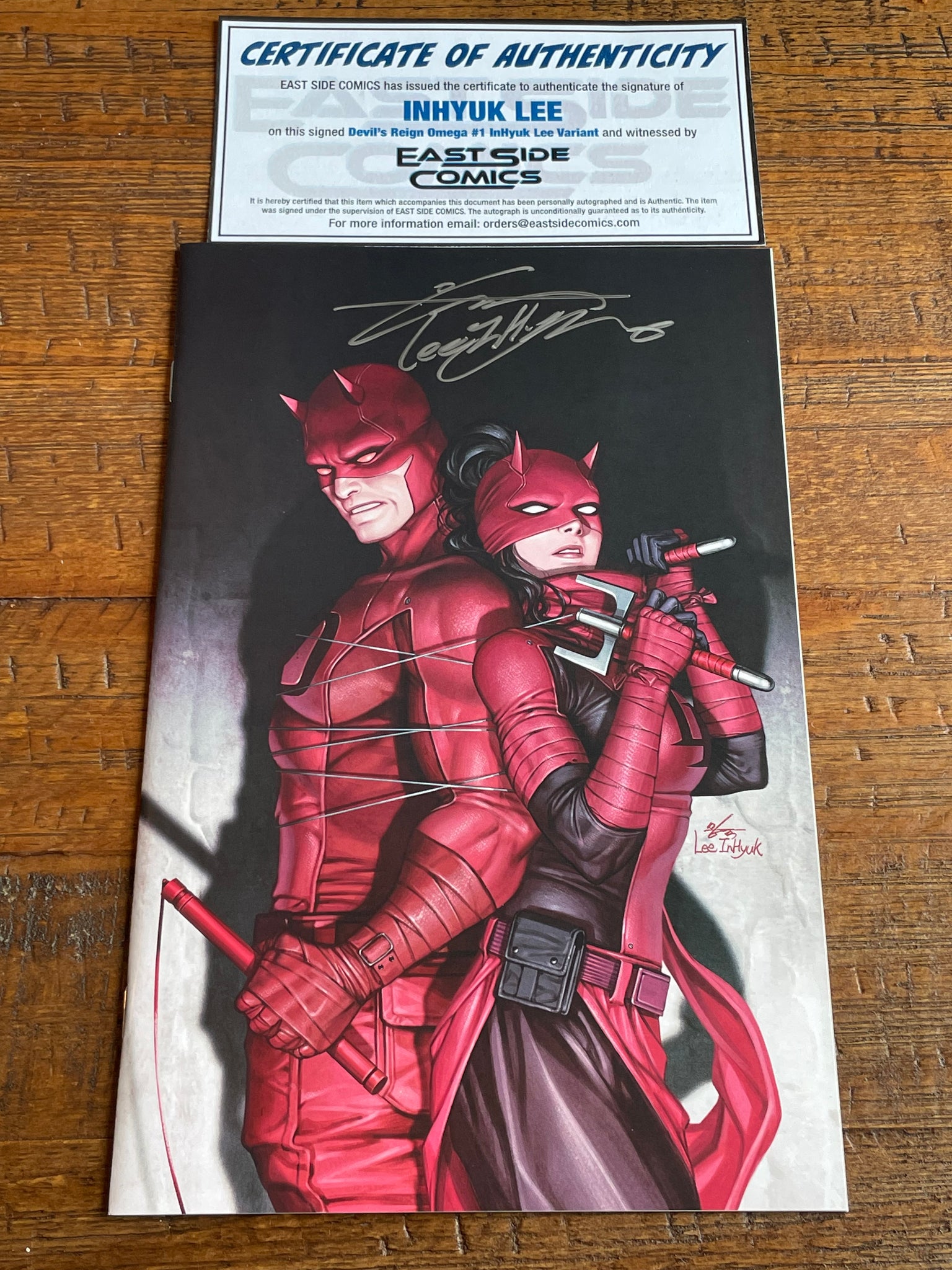 DEVIL'S REIGN OMEGA #1 INHYUK LEE SIGNED WITH NUMBERED COA LIMITED TO 1000 VIRGIN VARIANT
