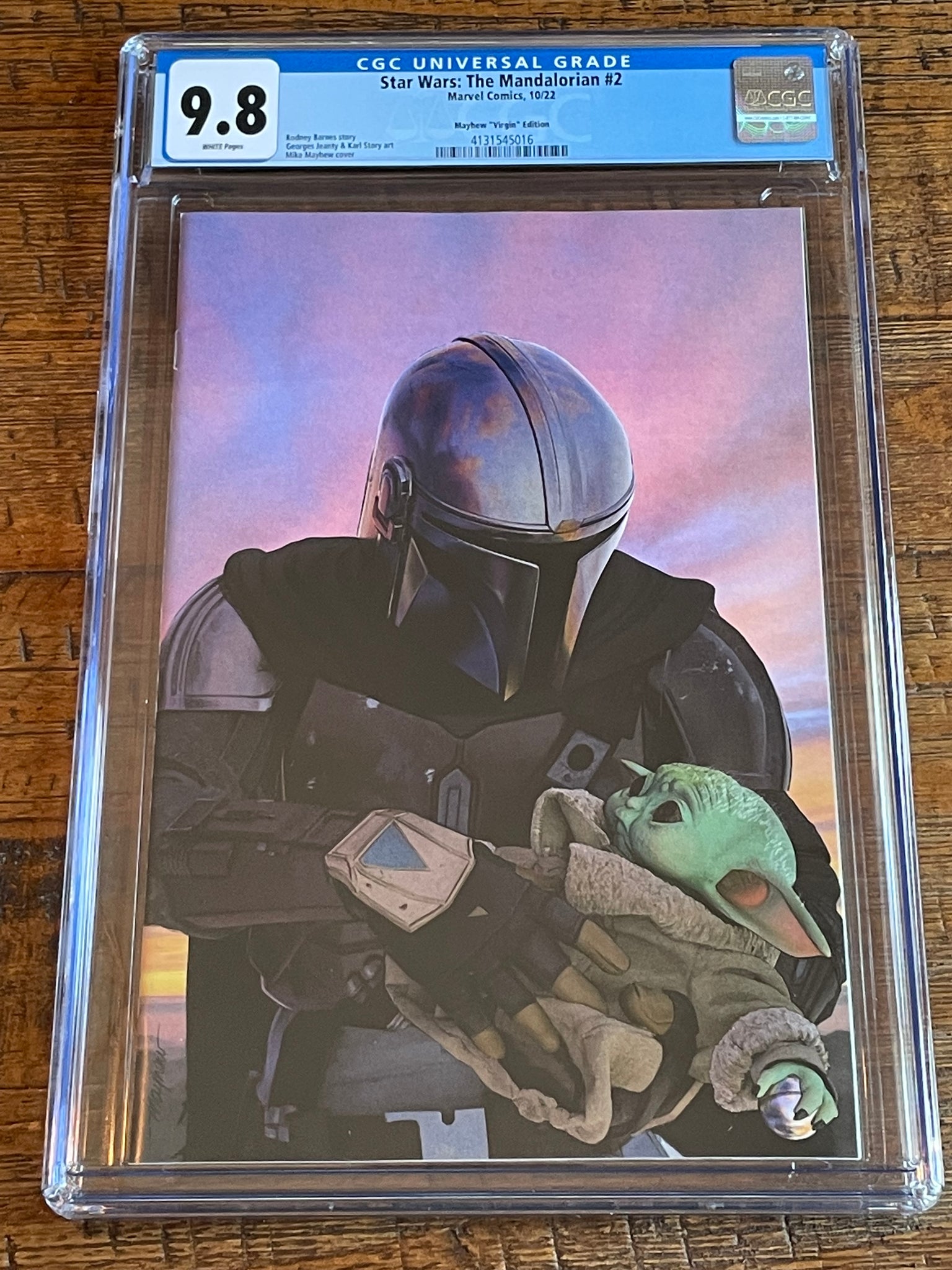 STAR WARS: THE MANDALORIAN #2 CGC 9.8 MIKE MAYHEW VIRGIN VARIANT-B