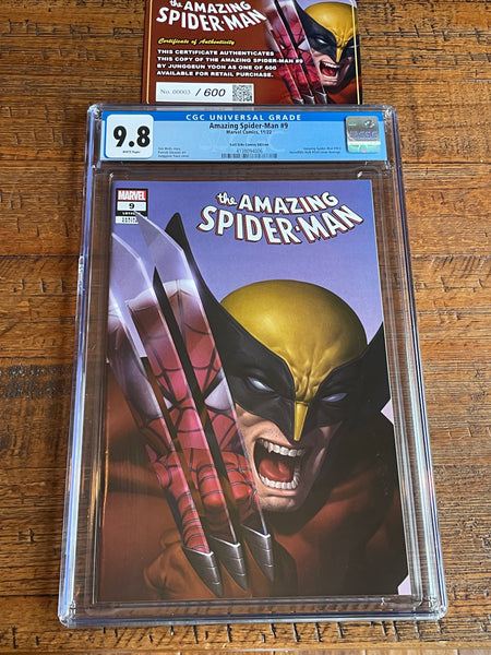 AMAZING SPIDER-MAN #9 CGC 9.8 JUNGGEUN YOON EXCL HOMAGE VARIANT LIMITED TO 600