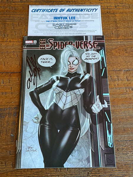 EDGE OF SPIDER-VERSE #1 INHYUK LEE SIGNED COA HOMAGE TRADE VARIANT-A