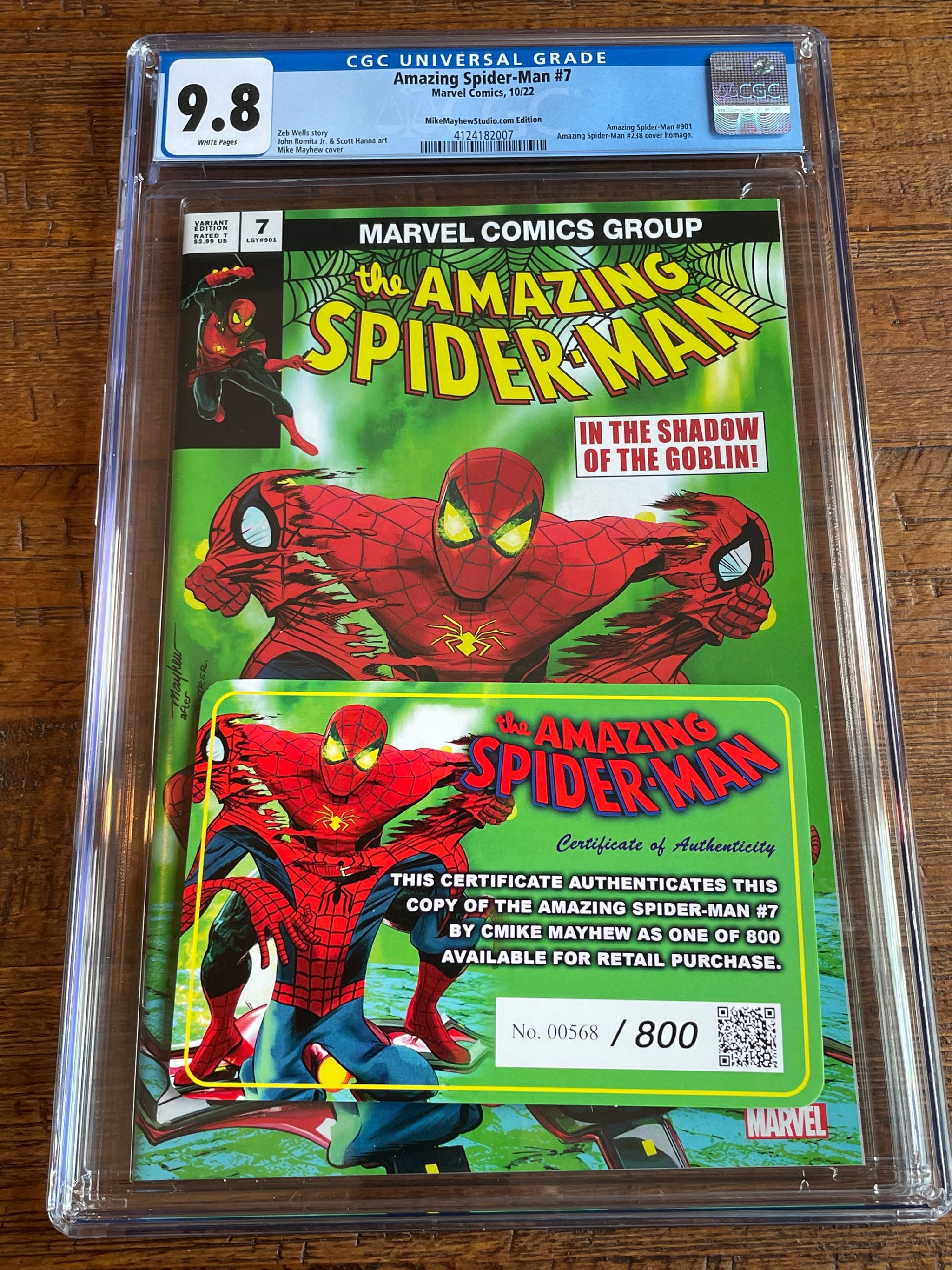 AMAZING SPIDER-MAN #7 CGC 9.8 MIKE MAYHEW EXCLUSIVE VARIANT LIMITED TO –  East Side Comics