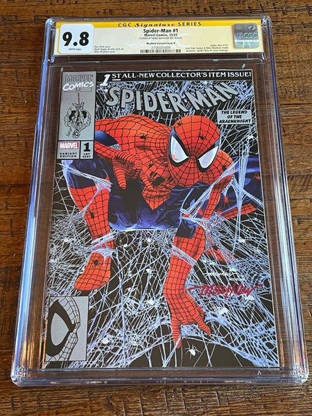 SPIDER-MAN #1 CGC SS 9.8 MIKE MAYHEW SIGNED MCFARLANE SILVER VARIANT-B
