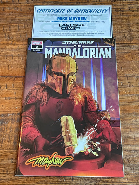 STAR WARS THE MANDALORIAN #3 MIKE MAYHEW SIGNED EXCL LIMITED TO 800 VARIANT WITH COA!