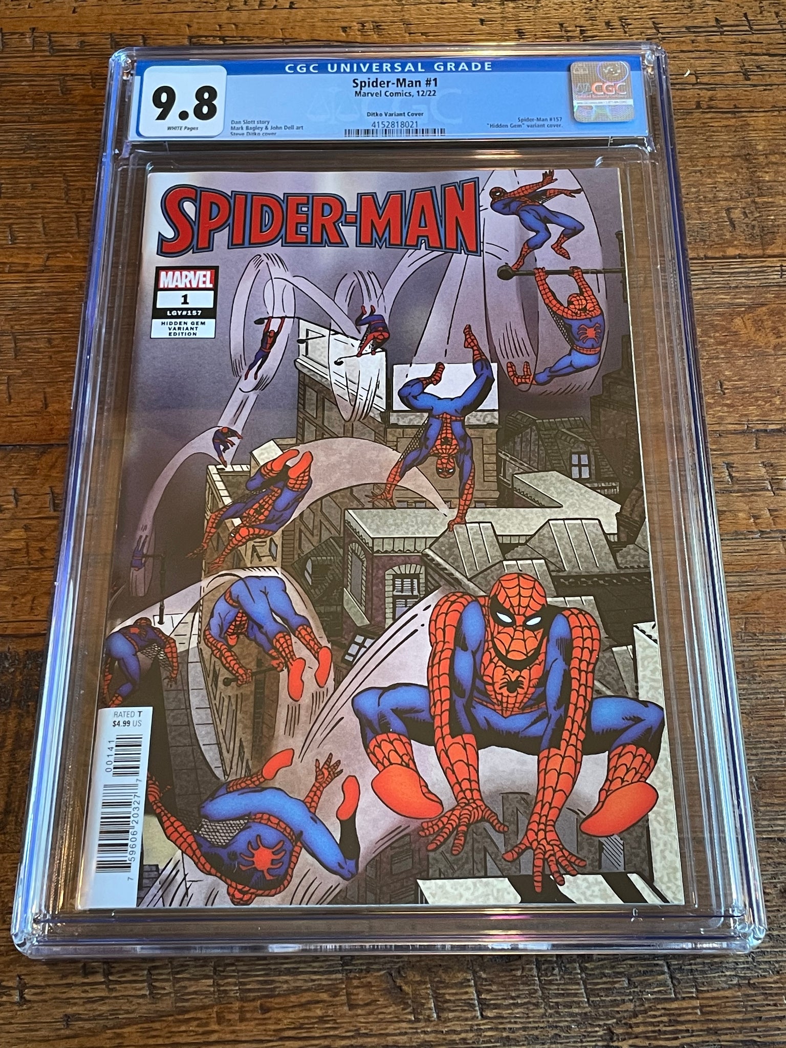 SPIDER-MAN #1 CGC 9.8 STEVE DITKO 1:100 RI HIDDEN GEM RATIO VARIANT