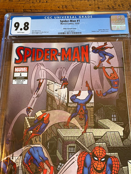 SPIDER-MAN #1 CGC 9.8 STEVE DITKO 1:100 RI HIDDEN GEM RATIO VARIANT