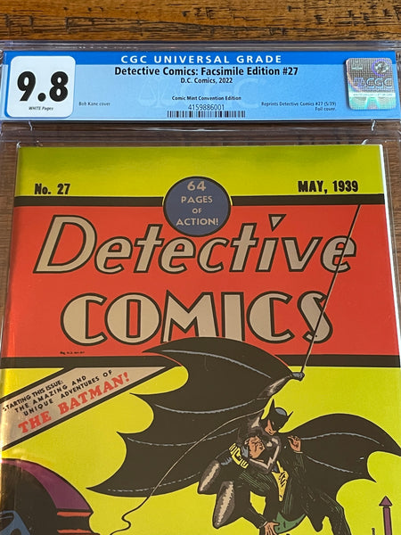 DETECTIVE COMICS #27 FACSIMILE EDITION CGC 9.8 NYCC "FOIL" EXCLUSIVE VARIANT BATMAN