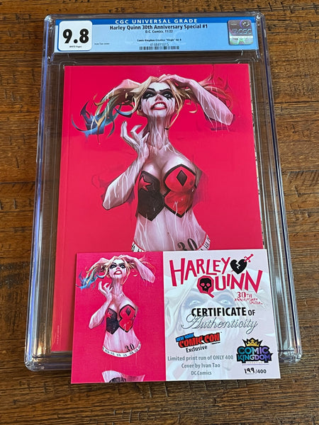 HARLEY QUINN 30th ANNIVERSARY #1 CGC 9.8 IVAN TAO PINK NYCC EXCLUSIVE VARIANT