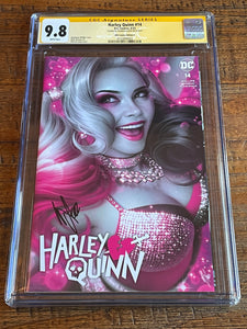 HARLEY QUINN #14 CGC SS 9.8 WARREN LOUW SIGNED PINK TRADE VARIANT-A