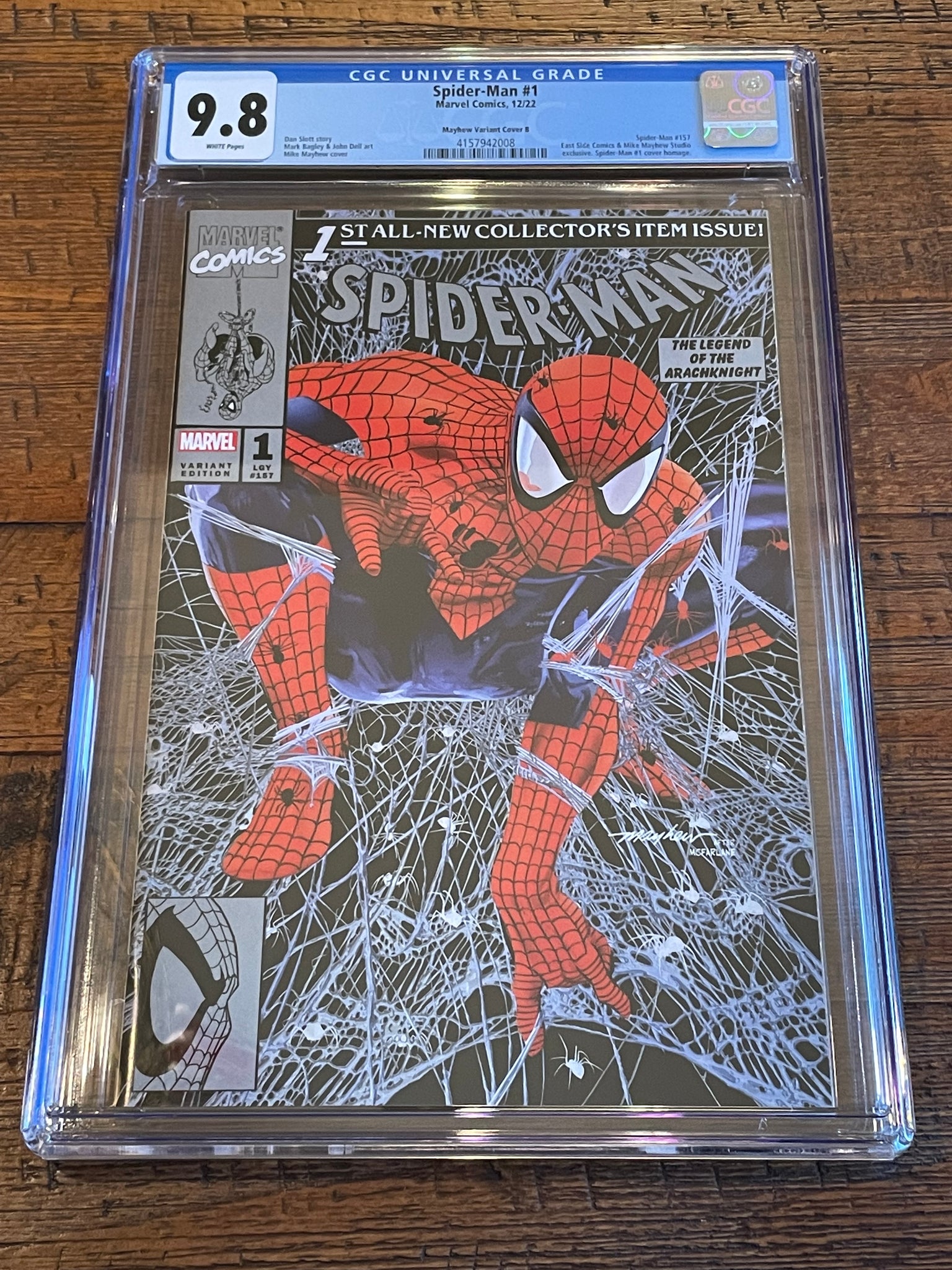 SPIDER-MAN #1 CGC 9.8 MIKE MAYHEW MCFARLANE HOMAGE SILVER VARIANT-B