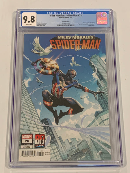 MILES MORALES: SPIDER-MAN #28 CGC 9.8 IBAN COELLO CAPTAIN AMERICA VARIANT