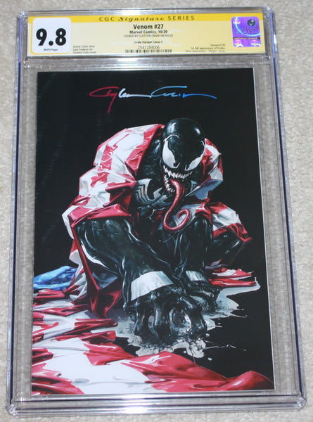 VENOM #27 CGC SS 9.8 CLAYTON CRAIN INFINITY SIGNATURE SECRET DARK EDITION VARIANT-C