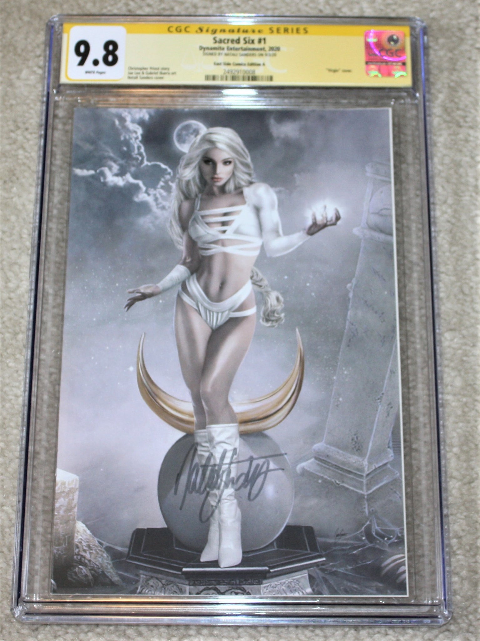 SACRED SIX #1 CGC SS 9.8 NATALI SANDERS SIGNED NYX VIRGIN EXCLUSIVE VARIANT