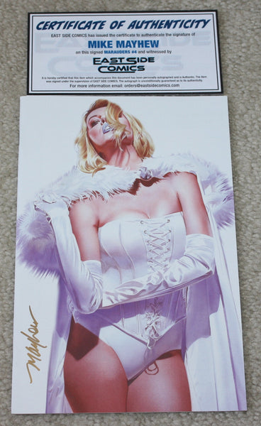 MARAUDERS #4 MIKE MAYHEW SIGNED COAs WHITE QUEEN LOGO & VIRGIN EXCLUSIVE VARIANTS