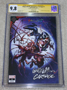 Gwenom Vs Carnage 1 Clayton Crain Incredible Hulk 344 Todd McFarlane Venom Amazing Spider-man Virgin Variant DC Comics Marvel Comics X-Men Batman East Side Comics Virgin Exclusive cgc signed ss comics
