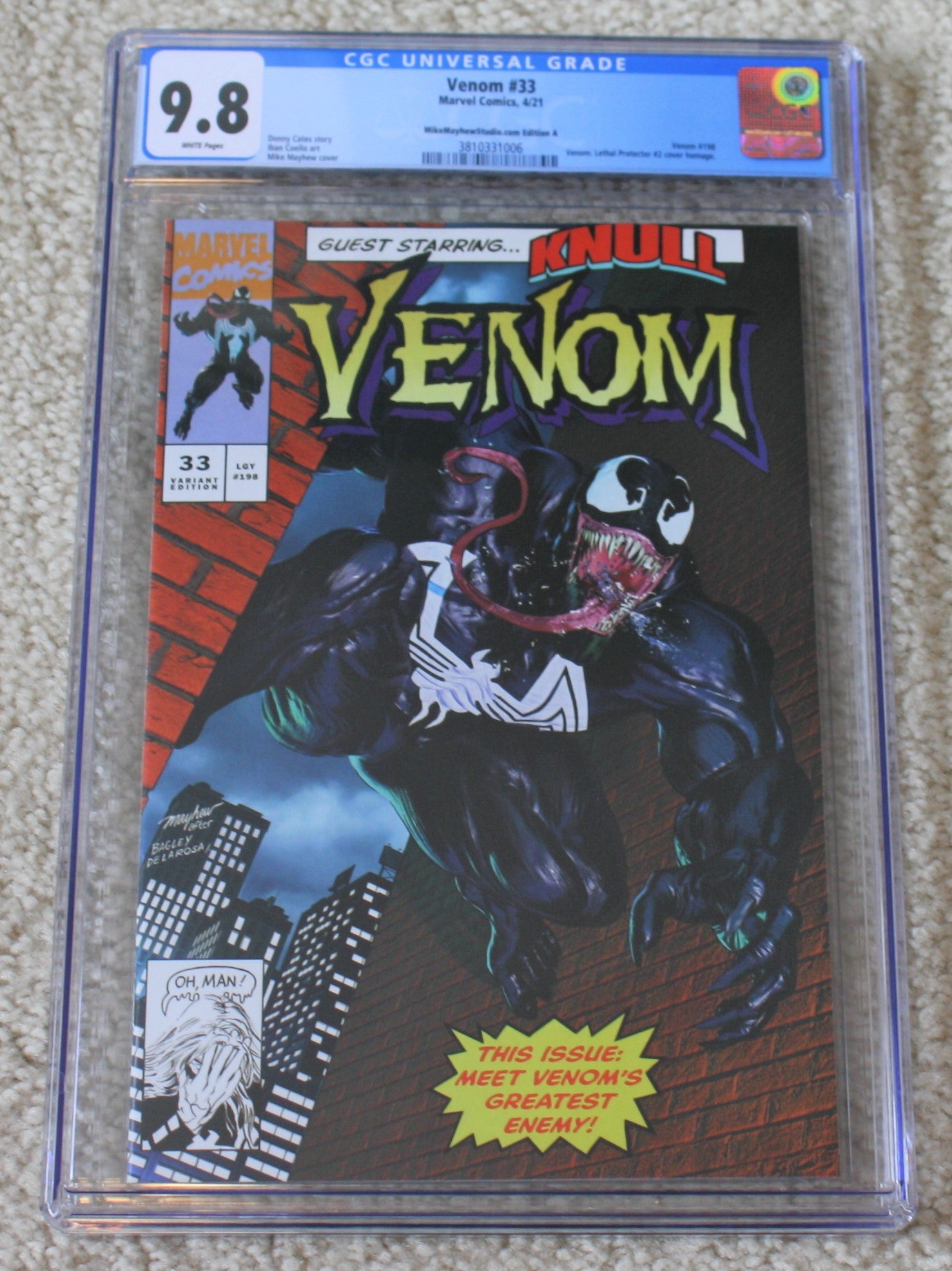Venom 33 Lethal Protector 1 2 Mike Mayhew Mark Bagley Homage Amazing Spider-man Virgin Variant DC Comics Marvel Comics X-Men Batman East Side Comics Virgin Exclusive cgc signed ss comics
