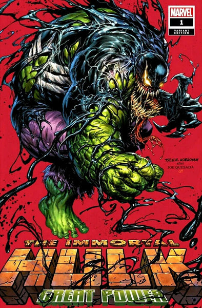 IMMORTAL HULK GREAT POWER #1 TYLER KIRKHAM JOE QUESADA HOMAGE VENOM EXCLUSIVE TRADE DRESS LOGO VIRGIN VARIANT Incredible Spider-man Marvel Comics Exclusive Green Hulk Red Hulk East Side Comics