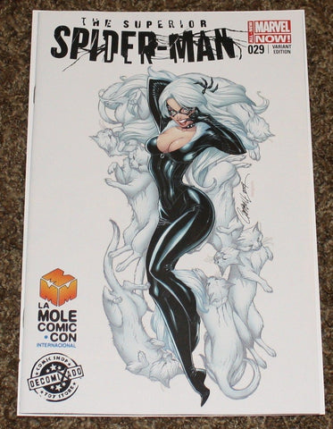 AMAZING SPIDER-MAN #29 J. SCOTT CAMPBELL BLACK CAT EXCLUSIVE LA MOLE CONVENTION VARIANT VIRGIN VARIANT Marvel Comics Spider-man Venom East Side Comics CGC