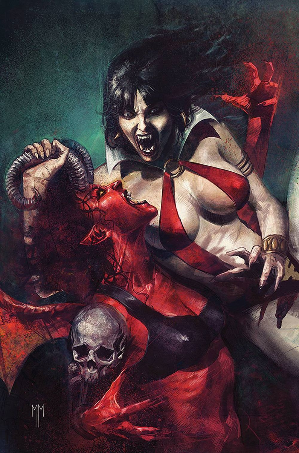 Vampirella vs Purgatori #1 Mastrazzo 1:30 Virgin Incentive Variant virgin cover by Marco Mastrazzo