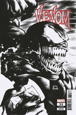 VENOM #33 RYAN STEGMAN 1:100 B&W INCENTIVE RETAILER VARIANT