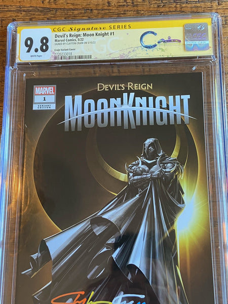 DEVIL'S REIGN: MOON KNIGHT #1 CGC SS 9.8 CLAYTON CRAIN INFINITY SIGNED TRADE VARIANT-A