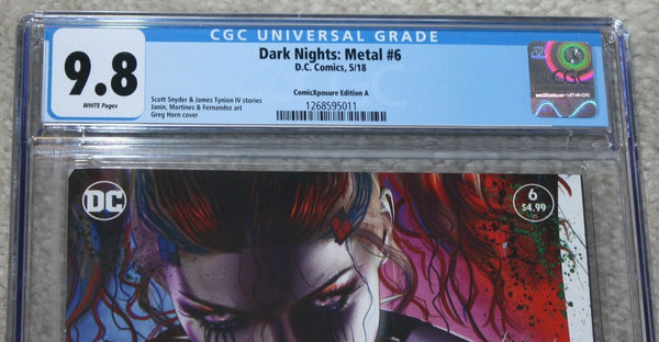 Dark Nights Metal Harley Quinn Variant Greg Horn DC Comics Batman Who Laughs Harley Who Laughs East Side Comics Comicxposure Exclusive cgc