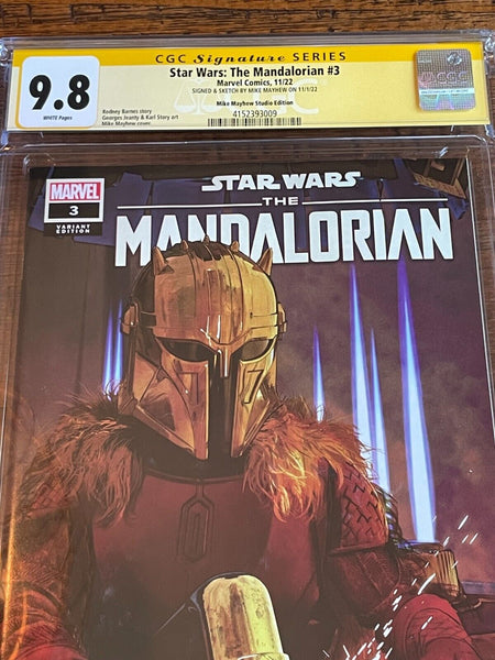 STAR WARS THE MANDALORIAN #3 CGC SS 9.8 MIKE MAYHEW SIGNED EXCL VARIANT LIMITED TO 800