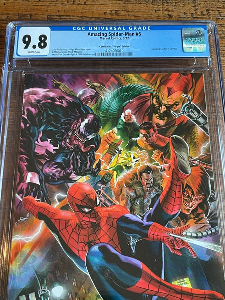 AMAZING SPIDER-MAN #6 #900 CGC 9.8 FELIPE MASSAFERA VIRGIN VARIANT-B 2022