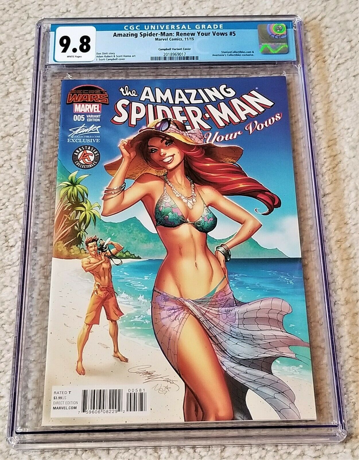 Amazing Spider-man Renew Your Vows 5 J Scott Campbell Mary Jane Stan Lee Variant Marvel Comics East Side Comics Exclusive CGC