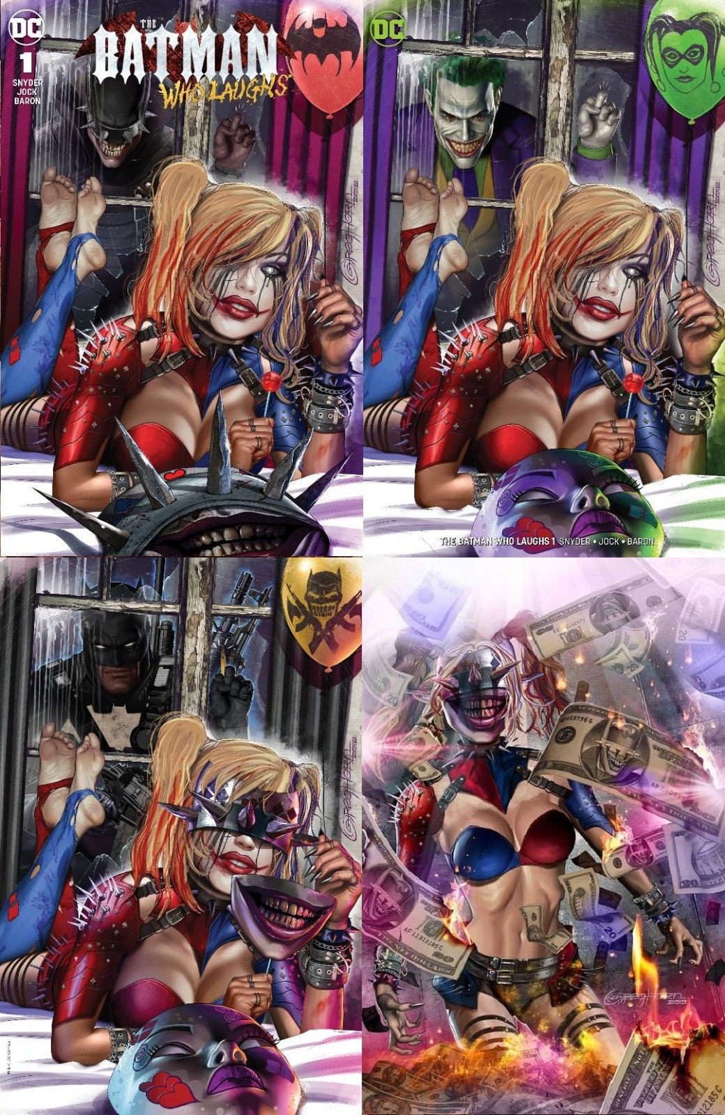 BATMAN WHO LAUGHS #1 GREG HORN HARLEY QUINN WHO LAUGHS VARIANT 4-PK